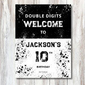 Double Digits Boys 10th Birthday Welcome Sign ポスター