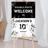 Double Digits Boys 10th Birthday Welcome Sign ポスター