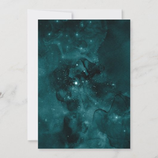 Double Digits Boys Neon Space 10th Birthday 招待状 (裏面)