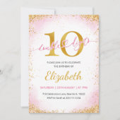 Double Digits Girl 10th Birthday  招待状 (正面)