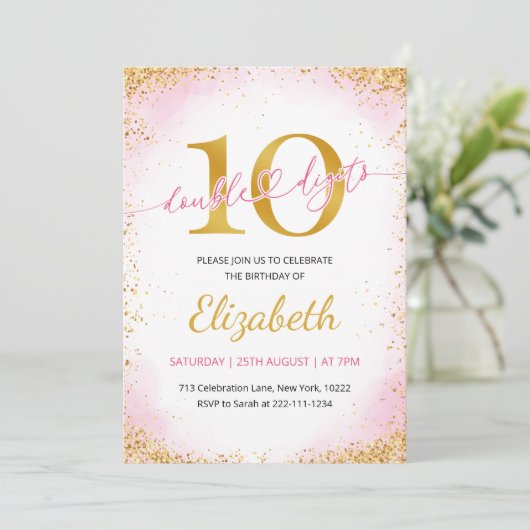 Double Digits Girl 10th Birthday  招待状 (スタンド正面)