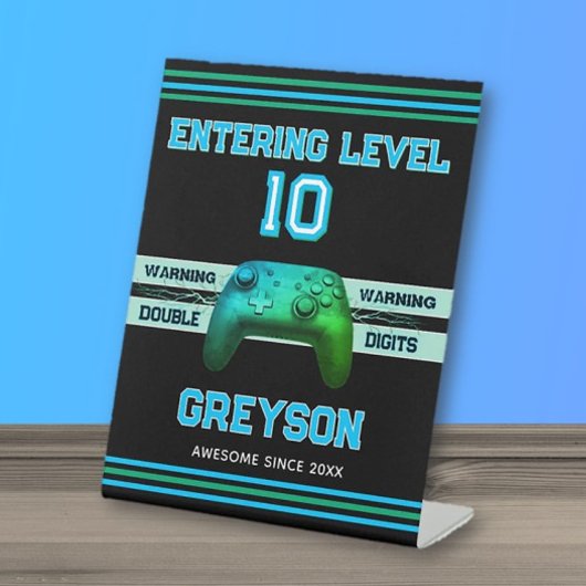 Double digits! Perfect Ten Year old Birthday  台座サイン