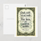 "Double Double Toil and Trouble" Shakespeare ポストカード (正面/裏面)