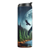 Double Exposure Bigfoot, Eagle and Full Moon タンブラー (回転左)