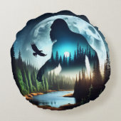 Double Exposure Bigfoot, Eagle and Full Moon ラウンドクッション (裏面)
