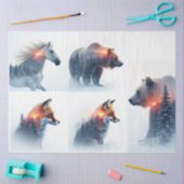 Double exposure Wild animal bundle 薄葉紙 (クラフト)