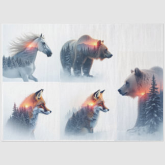 Double exposure Wild animal bundle 薄葉紙