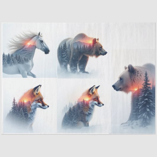 Double exposure Wild animal bundle 薄葉紙 (正面)