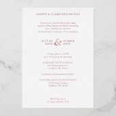 Double Graduation Chic Rose Gold 2 Photos Modern  箔招待状 (裏面)