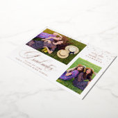 Double Graduation Luxury Rose Gold 2 Photos Stars 箔招待状 (回転した状態)