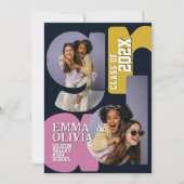 Double Graduation Party Invitation  招待状 (正面)