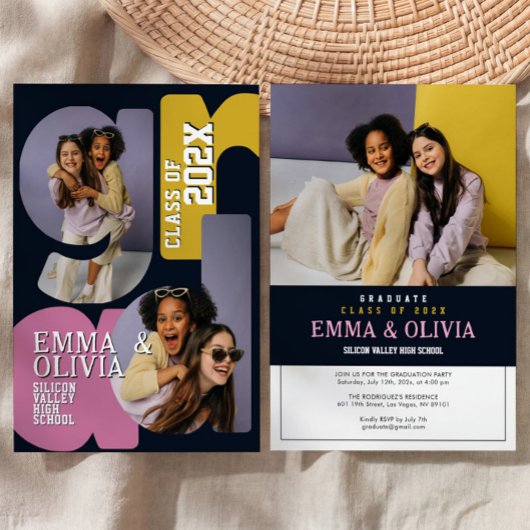 Double Graduation Party Invitation  招待状