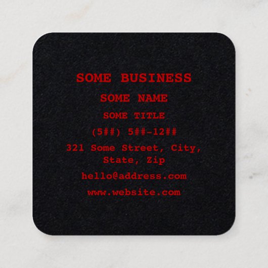 Double Happiness 囍 Shuangxi Chinese Hanzi Heart スクエア名刺 (裏面)