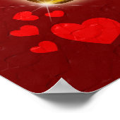 Double Happiness Chinese Wedding Symbol Card ポスター (角)
