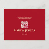 Double Happiness English Red Lantern Wedding RSVP (裏面)