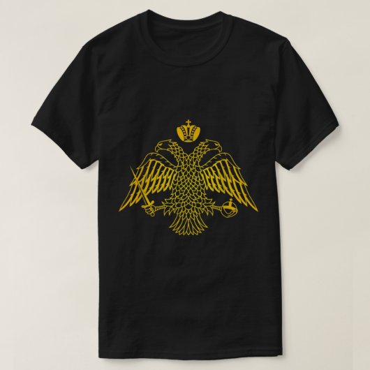 Double Headed Eagle Byzantine  Christian Orthodox  Tシャツ (デザイン正面)