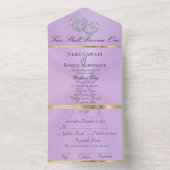 Double Hearts - Lavender/Silver オールインワン招待状 (内側)