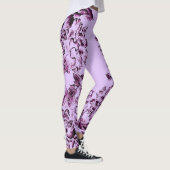 Double Hibiscus Purple on Lt Purple  Leggings レギンス (右)