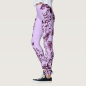 Double Hibiscus Purple on Lt Purple  Leggings レギンス (左)