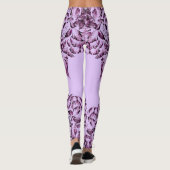 Double Hibiscus Purple on Lt Purple  Leggings レギンス (裏面)