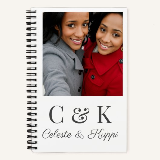 Double Initial Duo Keepsake Spiral Notebook ノートブック (正面)