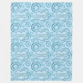 Double Lemniscate Heart - Seamless Dots Pattern 1 フリースブランケット
