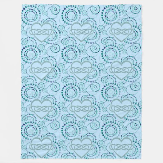 Double Lemniscate Heart - Seamless Dots Pattern 1 フリースブランケット (正面)