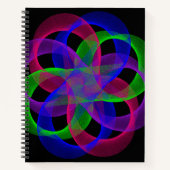 Double Loop Mesh Geometric Spiral Notebook ノートブック (正面)