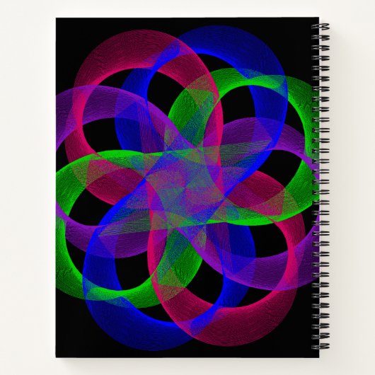 Double Loop Mesh Geometric Spiral Notebook ノートブック (裏面)