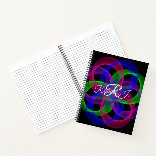 Double Loop Mesh Geometric Spiral Notebook ノートブック (内部)