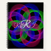 Double Loop Mesh Geometric Spiral Notebook ノートブック (正面)