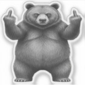 Double Middle Finger Bear  シール (正面)