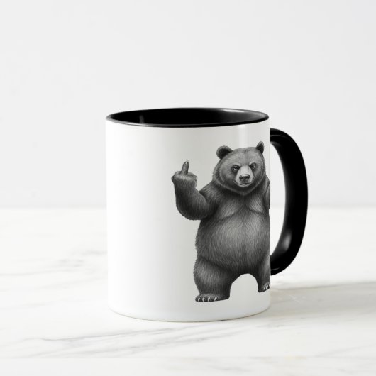 Double Middle Finger Bear  マグカップ (正面右)