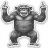 Double Middle Finger Chimpanzee シール (正面)