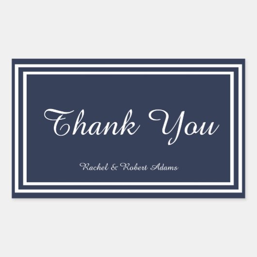 Double Navy Trim – 長方形シール (正面)