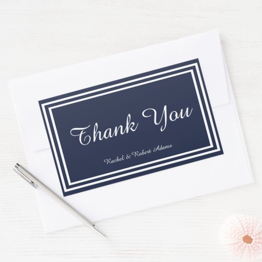 Double Navy Trim – 長方形シール (封筒)