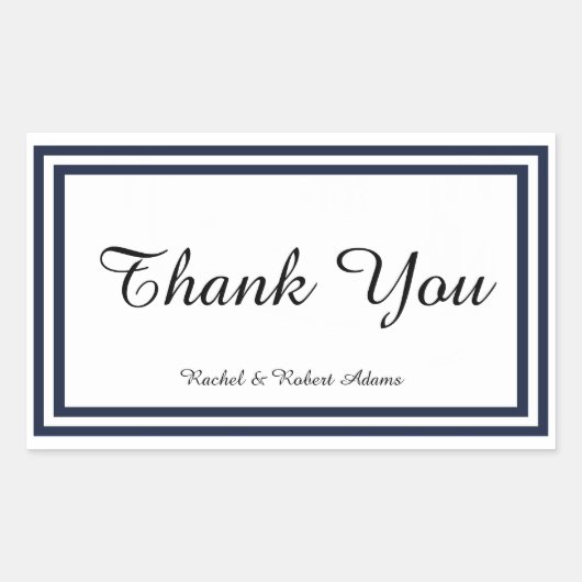 Double Navy Trim – 長方形シール (正面)