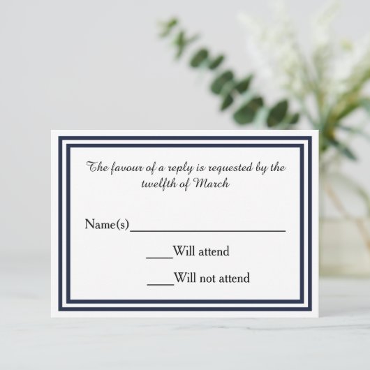 Double Navy Trim - RSVPカード (スタンド正面)