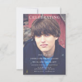 Double Photo Masculine Funeral Service 招待状 (正面)