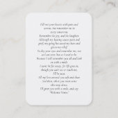 Double Photo Modern Memorial Funeral Prayer Card 名刺 (裏面)