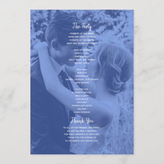 Double Photo Wedding プログラム (裏面)