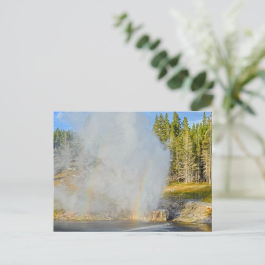 Double Rainbow at Riverside Geyser, Yellowstone ポストカード (スタンド正面)