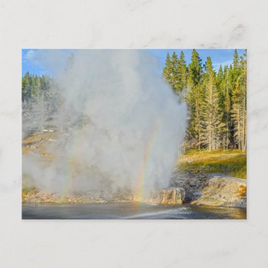 Double Rainbow at Riverside Geyser, Yellowstone ポストカード (正面)