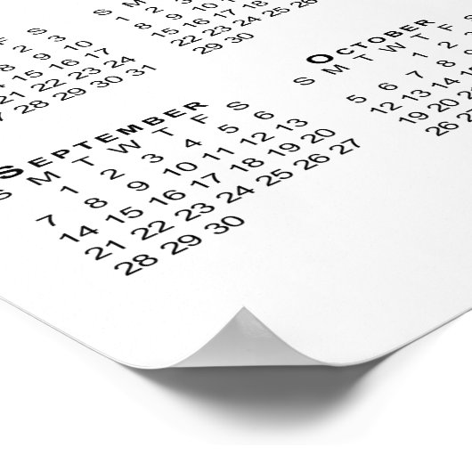 Double Rainbow Barcode 2025カレンダー ポスター (角)