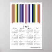 Double Rainbow Barcode 2026カレンダー ポスター (正面)