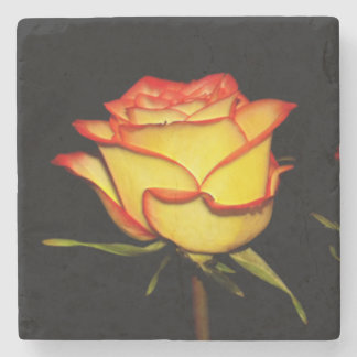 Double Red and Yellow Rose Bloom ストーンコースター
