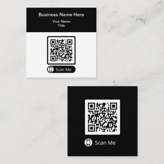 Double Side QR Code Promotional Business Cards  スクエア名刺 (正面/裏面)