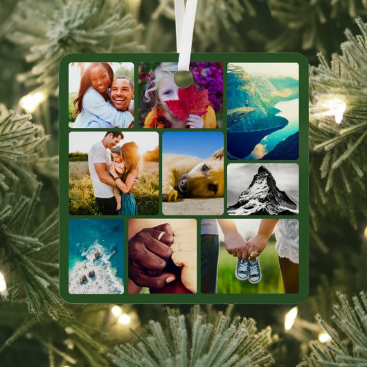 Double Sided 18 Photo Rounded Metal Ornament メタルオーナメント (インサイチュ)