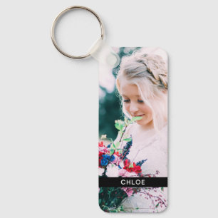 Double Sided 2 Photo & Name Metal Keychain キーホルダー