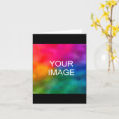 Double Sided Add Image Template Mens Basic Black  カード (黄色い花)